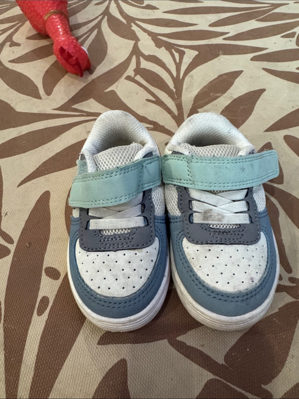 Cat & Jack Light Blue, Gray and Mint Velcro Sneakers